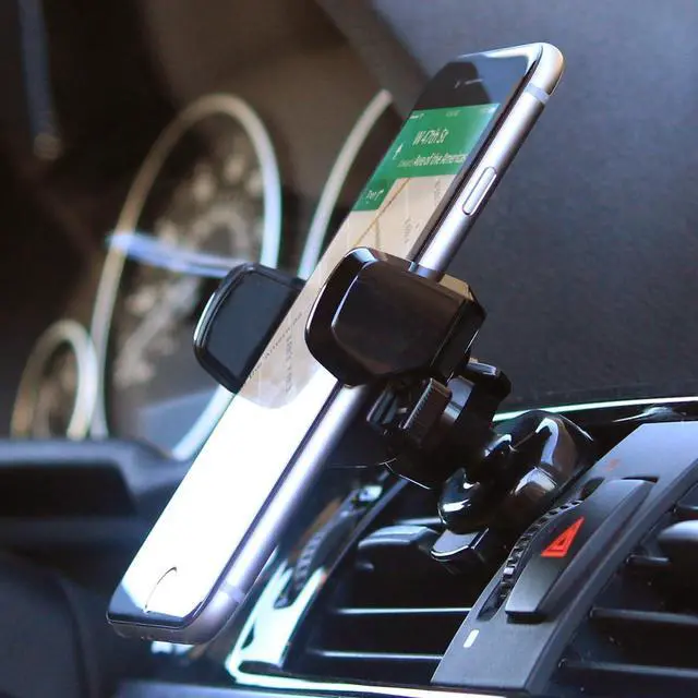 Alt view image 6 of 7 - Easy One Touch Mini Air Vent Car Mount Holder Cradle for iPhone Xs Max R 8 Plus 7  Galaxy S10 E S9 S8 Plus Edge Note 9 & Other Smartphone 2.2 x 4.8 x 5.7 inches