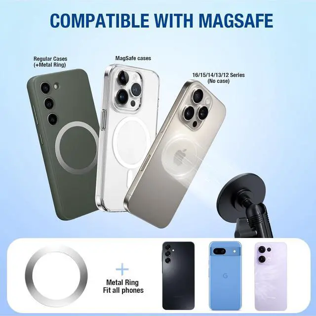 Alt view image 3 of 7 - CNC Vent Phone Holder Magnetic Air Vent Phone Holder Cradles Mount Compatible with F150 2015-2020 & Super Duty F250 F350 F450 2017-2021 Full Metal Bracket for Most CellPhones