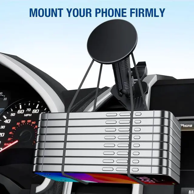 Alt view image 6 of 7 - CNC Vent Phone Holder Magnetic Air Vent Phone Holder Cradles Mount Compatible with F150 2015-2020 & Super Duty F250 F350 F450 2017-2021 Full Metal Bracket for Most CellPhones