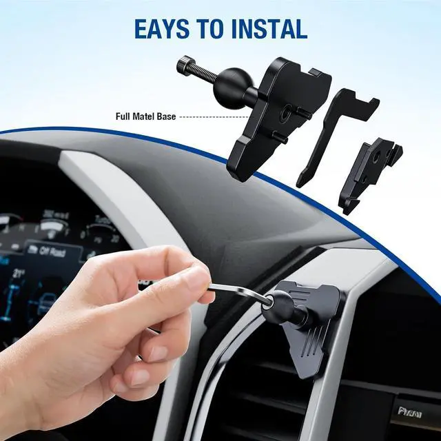 Alt view image 7 of 7 - CNC Vent Phone Holder Magnetic Air Vent Phone Holder Cradles Mount Compatible with F150 2015-2020 & Super Duty F250 F350 F450 2017-2021 Full Metal Bracket for Most CellPhones