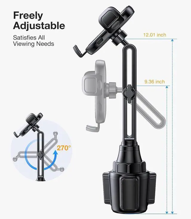 Alt view image 6 of 7 - Cup Holder Cell Phone Holder for Car Mount Car Cup Phone Holders for Your Car Phone Holder Trucks SUVs Compatible with iPhone 16 15 14 13 Plus Pro Max Galaxy S24 All 4-7 Phone