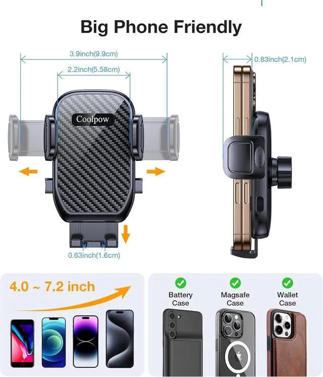 Alt view image 7 of 7 - Cup Holder Cell Phone Holder for Car Mount Car Cup Phone Holders for Your Car Phone Holder Trucks SUVs Compatible with iPhone 16 15 14 13 Plus Pro Max Galaxy S24 All 4-7 Phone