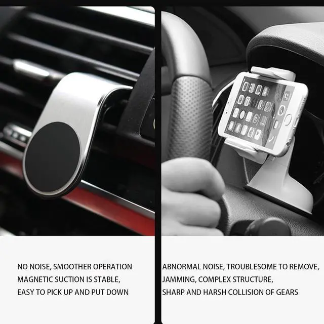 Alt view image 3 of 7 - Joyeloo Phone Holder Joyeloo Magnetic Phone Holder for Car Mobile Phone Navigation Magnetic Bracket 360° Adjustable Hands Phone Stand Secure Clip-On Air Vent Phones Cradle for Driving