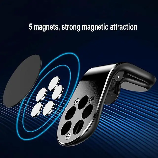 Alt view image 6 of 7 - Joyeloo Phone Holder Joyeloo Magnetic Phone Holder for Car Mobile Phone Navigation Magnetic Bracket 360° Adjustable Hands Phone Stand Secure Clip-On Air Vent Phones Cradle for Driving