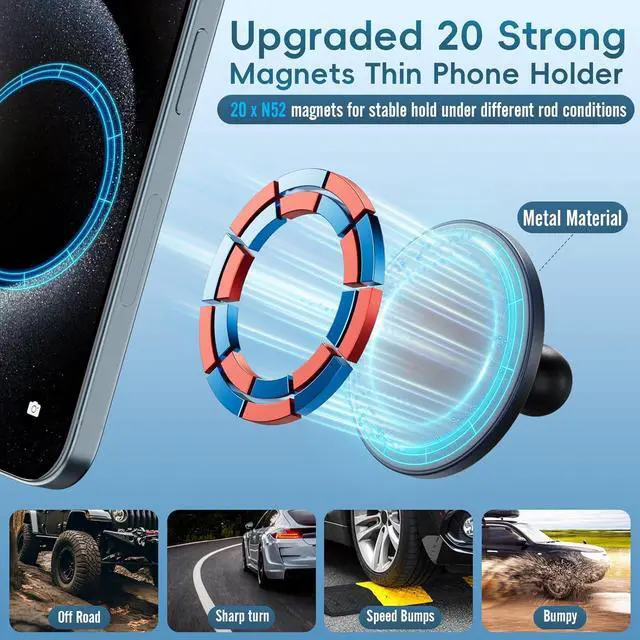 Alt view image 2 of 7 - Magnetic Vent Phone Mount Compatible with 2015-2020 Ford F-150 2017-2021 Super Duty & 2018-2021 Expedition Car Full Metal Phone Holder Cradles Bracket Stand for All Smartphone