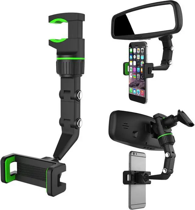 Main image of 360° Car Rearview Mirror Mount Stand Holder for Cell Phone and GPS 2023 New Universal Adjustable Phone Holder Can Be Fixed and Adjusted Automobile Cradles Suitable for All Phone Models