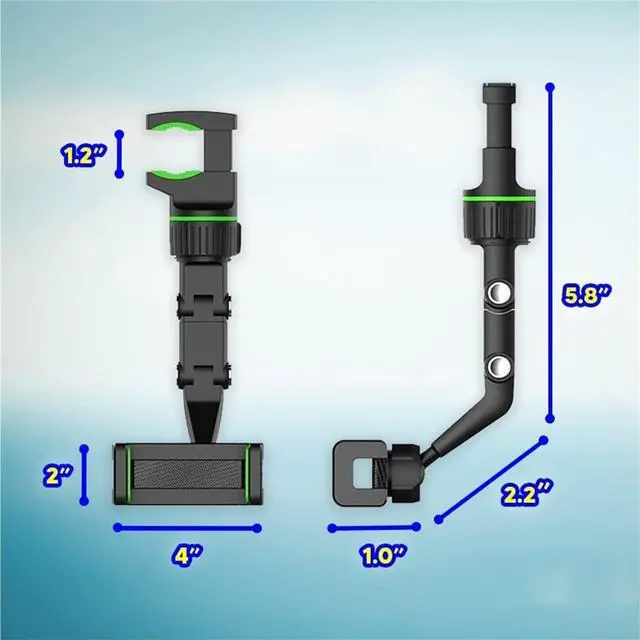 Alt view image 6 of 6 - 360° Car Rearview Mirror Mount Stand Holder for Cell Phone and GPS 2023 New Universal Adjustable Phone Holder Can Be Fixed and Adjusted Automobile Cradles Suitable for All Phone Models