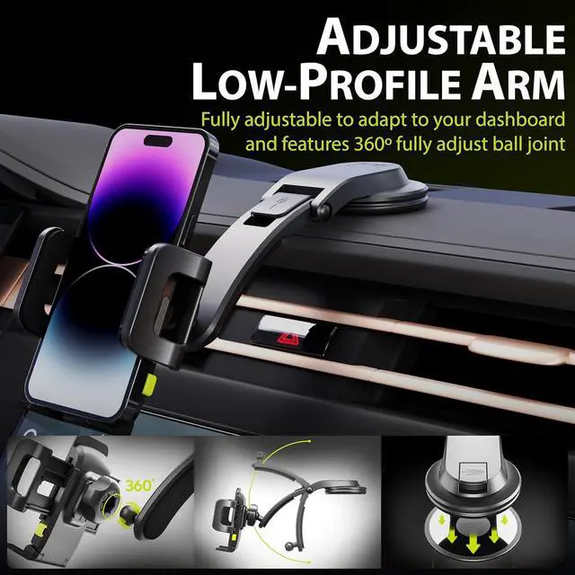 Alt view image 2 of 7 - TripGrip Series Cell Phone Mount Phone Holder for Car Dashboard