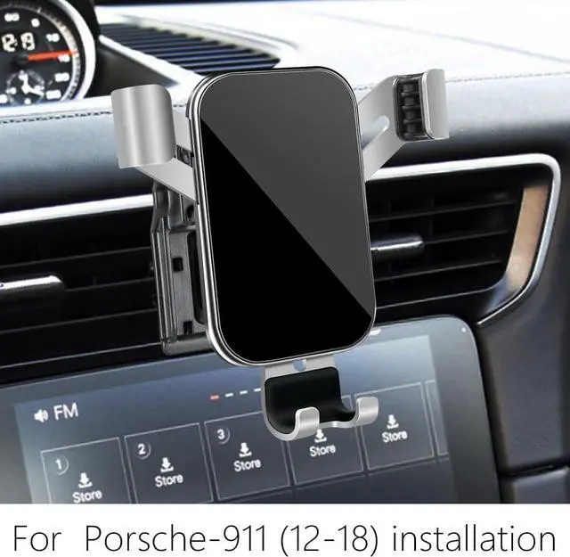 Alt view image 2 of 6 - Car Phone Holder for Porsche 911 2013 2014 2015 2016 2017 2018 2019 GT2 GT3 RS R Coupe Convertible Carrera Cabriolet Speedster Targa Turbo Auto Accessories Cell Phones Mount Cellphone Cradle