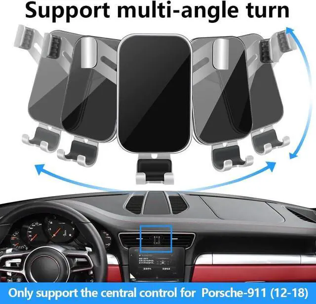 Alt view image 5 of 6 - Car Phone Holder for Porsche 911 2013 2014 2015 2016 2017 2018 2019 GT2 GT3 RS R Coupe Convertible Carrera Cabriolet Speedster Targa Turbo Auto Accessories Cell Phones Mount Cellphone Cradle