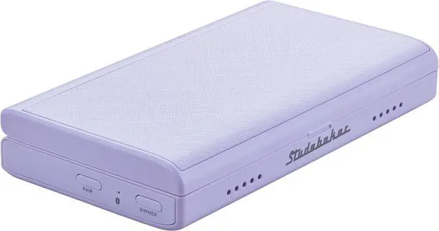 Alt view image 3 of 3 - Techmate All-in-One: Portable Travel Clock Wireless & Wired Phone Charger Bluetooth Speaker and Power Bank (Lilac)