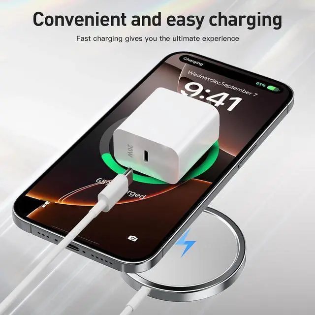 Alt view image 6 of 7 - 2025 Magnetic Wireless Charger Fast  Mag-Safe Charger for iPhone 16 Pro Max/16 Pro/15Pro Max/15 Plus/14/13/12/AirPods 3/2/Pro/Pro 2 Magnet Charging Pad Mag Safe Chargerwith Dual Charging Ports