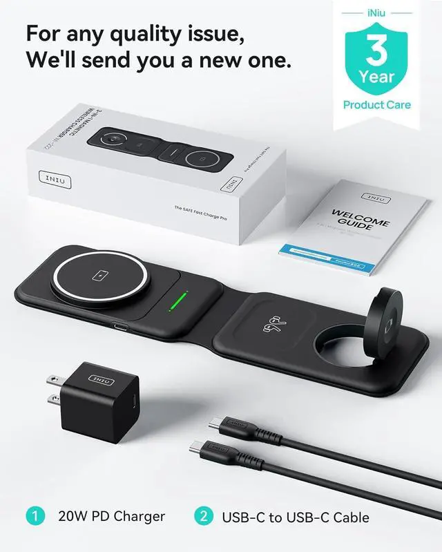 Alt view image 7 of 7 - 3 in 1 Charging Station Multiple Devices for  15W Magnetic Foldable Travel Wireless Charger for iPhone 16 pro max 15 14 13 12 Series iWatch 10 9 8 SE/Ultra Series AirPods 4 3 2 pro