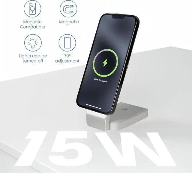 Alt view image 7 of 7 - 3-in-1 Wireless Charging Station for  Devices  Magnetic Foldable Fast Charger for iPhone  Watch & AirPods with Stand  Travel-Friendly Multiple Device Charging Dock