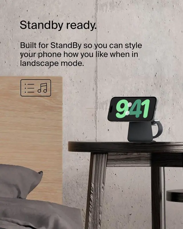 Alt view image 3 of 6 - 2-in-1 MagSafe Wireless Charging Dock 15W Fast Charge iPhone Charger Compatible with iPhone 16 15 14 and 13 Series AirPods and Other MagSafe Enabled Devices Includes Power Supply - Black