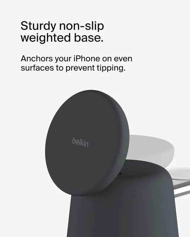 Alt view image 4 of 6 - 2-in-1 MagSafe Wireless Charging Dock 15W Fast Charge iPhone Charger Compatible with iPhone 16 15 14 and 13 Series AirPods and Other MagSafe Enabled Devices Includes Power Supply - Black