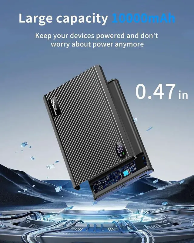 Alt view image 4 of 6 - Portable Charger Power Bank 10000mAh Wireless Charger iPhone with USB C to 20 W PD Fast Charging Cable Mag-Safe Battery Pack Magnetic Charger for iPhone 16/15/14/13/12 Pro/Pro Max/Plus iPad