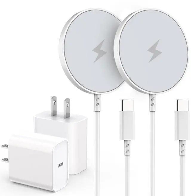 Main image of Magnetic Wireless Charger for iPhone 2Pack 6.6FT  Mag-Safe Charger Wireless Charging Magnetic Cable with USB C Fast Charging Block for iPhone 16/16 Pro/Pro Max/15/14/13/12/Plus AirPods 3/2/Pro 2