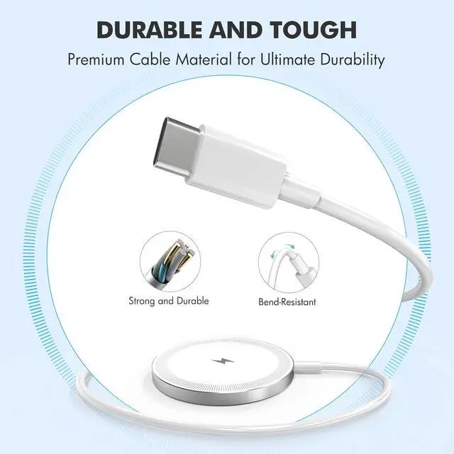 Alt view image 7 of 7 - 3-Pack Magnetic Wireless Charger Pad: 15W Fast Magnetic Qi Charging Pad for  - iPhone 16 16e 15 14 13 12 Series - AirPods 4 3 2 Pro - Home Office Travel (White)