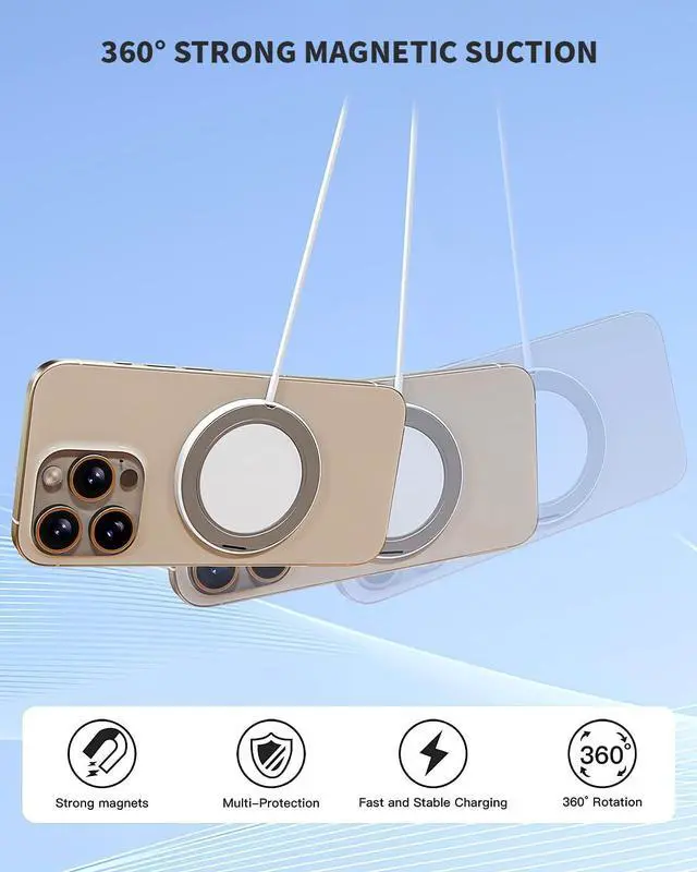 Alt view image 5 of 7 - 10FT Magnetic Charger for iPhone 15W Fast Mag Safe Wireless Charging Pad for iPhone16 Pro Max/16 Plus/15 Pro Max Magnet iPhone Wireless Charger Stand Mag safe for iPhone16/15/14/13/12 AirPods 3/2/Pro