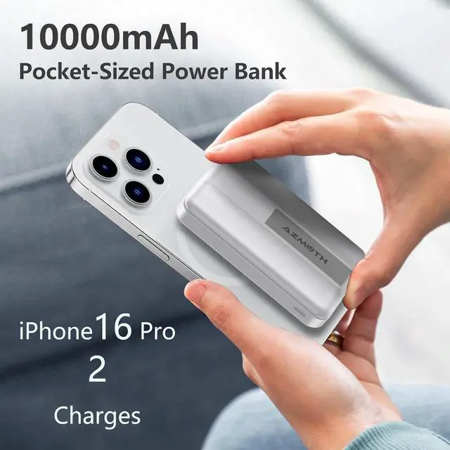 Alt view image 4 of 7 - Wireless Portable Charger with Stand Slim 10000mAh Magnetic Power Bank for Magsafe 22.5W Fast Charging Battery Pack with Digital Display Compatible with iPhone 16/15/14/13/12 Series