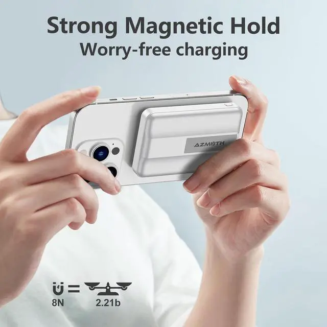 Alt view image 5 of 7 - Wireless Portable Charger with Stand Slim 10000mAh Magnetic Power Bank for Magsafe 22.5W Fast Charging Battery Pack with Digital Display Compatible with iPhone 16/15/14/13/12 Series