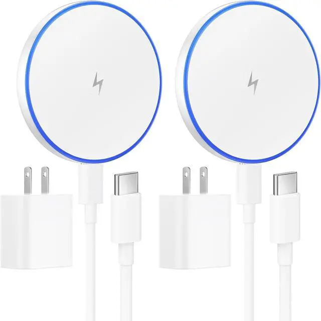 Main image of MagSafe Charger 2 Pack 15W Magnetic Wireless Charger Fast Charging Pad with 20W Adapter and 6FT Cables for iPhone 16/15/14/13/12 Series/AirPods 3/2/Pro  MagSafe Chargers for Travel/Office/Home
