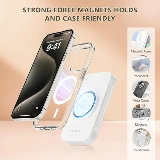 Alt view image 4 of 7 - 2025 Traveling Portable Wireless Mag-Safe Fast Charging Station Magnetic 3 in 1 Charger for iPhone 16 15 14 13 12 Pro Max Plus  Watch Series & Air pods 4 3 2 Pro-Gifts for Family