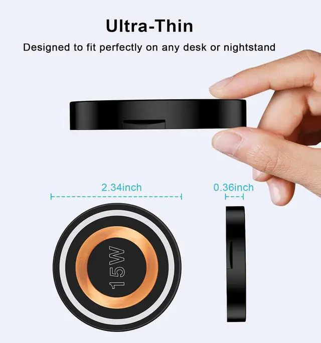 Alt view image 5 of 7 - Wireless Charger Android Fast Charging Pad Wireless Phone Charger for  Galaxy S25 S24 Ultra S24+ S24 S23 S22 S21 S20 Magnetic Magsafe Wireless Charger for iPhone 16 Pro Max Plus 15 14