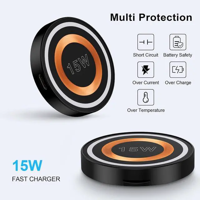Alt view image 6 of 7 - Wireless Charger Android Fast Charging Pad Wireless Phone Charger for  Galaxy S25 S24 Ultra S24+ S24 S23 S22 S21 S20 Magnetic Magsafe Wireless Charger for iPhone 16 Pro Max Plus 15 14