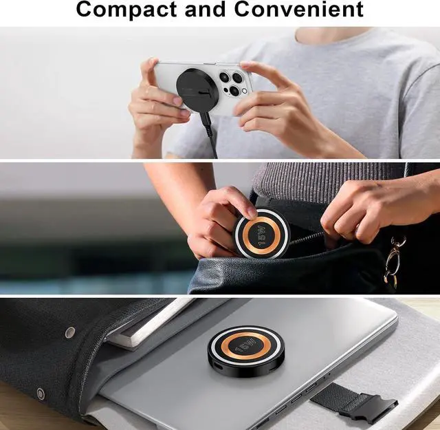 Alt view image 7 of 7 - Wireless Charger Android Fast Charging Pad Wireless Phone Charger for  Galaxy S25 S24 Ultra S24+ S24 S23 S22 S21 S20 Magnetic Magsafe Wireless Charger for iPhone 16 Pro Max Plus 15 14