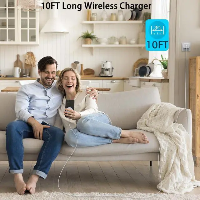 Alt view image 6 of 7 - Magnetic iPhone Wireless Charger 10FT Fast Charging  Mag Safe Charger Wireless Charging Pad for iPhone 16 Pro Max/16 Plus/15 Pro Max/15 Plus/14/13/12/11/AirPods 4/3/Pro2 Phone Mag safe Charge Pad