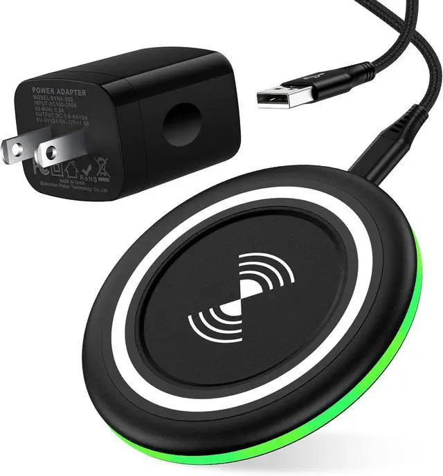 Main image of Wireless Phone Charger Fast Charging Pad for  Galaxy S25 Ultra/S24 FE/S23/S22/S21/S20 Plus/Pixel 9a/9 Pro/9/8a/8/8 Pro/7a/7 Pro/7/6 Pro/15W Wireless Charger Station with QC 3.0 Adapter