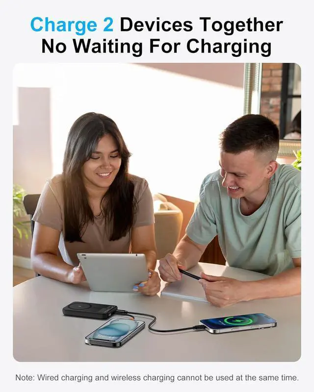 Alt view image 5 of 7 - for Magsafe Power Bank 10 000mAh Magnetic Battery Pack Built-in USB-C PD 22.5W Fast Charging LCD Display Magnetic Portable Charger Compatible for iPhone 16/15/14/13/12 Series Black