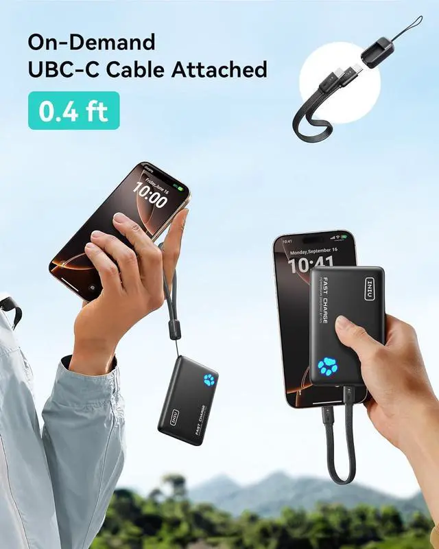Alt view image 4 of 7 - Portable Charger Lightest 10000mAh 45W PD Power Bank USB C in&Out Fast Charging Battery Pack External Phone Powerbank Compatible with iPhone 16 15 14 13  S22 S21 Google iPad etc