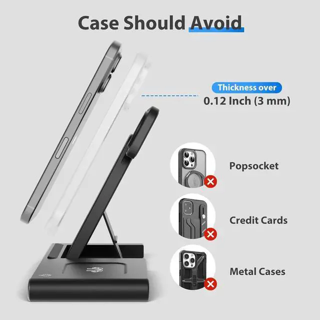 Alt view image 5 of 7 - Portable Wireless Fast Charger 3in1 for iPhone 16e 16 15 14 13 12 11 Pro Max for  Watch 10-2 Ultra Se Charging Station for  4 3 2 - Office Home Travel Nightstand Gifts for Family Black