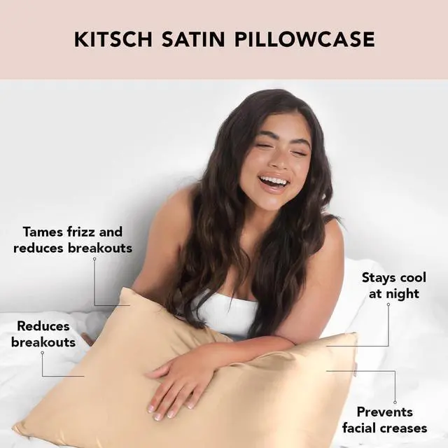 Alt view image 3 of 7 - Satin Pillowcase with Zipper for Hair & Skin Softer Than Silk Pillow Cases Queen Wrinkle-Free Smooth and Cooling Satin Pillow Covers Standard Size 19x26 - Champagne