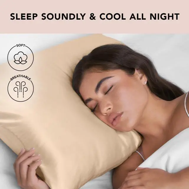 Alt view image 4 of 7 - Satin Pillowcase with Zipper for Hair & Skin Softer Than Silk Pillow Cases Queen Wrinkle-Free Smooth and Cooling Satin Pillow Covers Standard Size 19x26 - Champagne