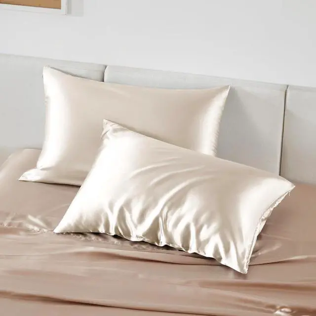 Alt view image 7 of 7 - Satin Pillowcase for Hair - Beige Satin Pillow Cases Standard Size with Zipper 2 Pack Similar to Silk Pillow Cases for Skin Silky & Soft Gifts for Women Men 20x26 Inches