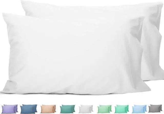 Main image of Sunflower Queen Pillowcases Set of 2 100% Cotton Queen Pillow Cases 2 20×30 inches Bright White Soft and Breathable