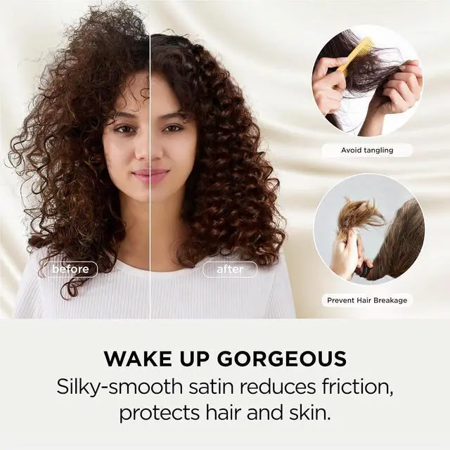 Alt view image 3 of 7 - King Size Satin Pillowcase Set of 2 - Silver Grey Pillow Covers for Hair and Skin with Envelope Closure Similar to Silk Pillow Cases Gifts for Women Men 20x36 Inches 2pcs