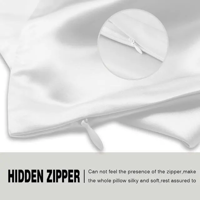 Alt view image 4 of 6 - Silk Pillowcase for Hair and Skin Soft Breathable and Sliky 100% Standard Size Pillow Cases Set of 2 Both Sides Natural Mulberry Silk Pillowcases with Hidden Zipper(Standard Size 20X 26 2pcs)