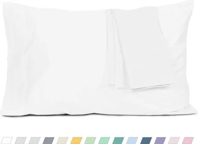 Main image of Pillow Cases Standard Queen Size Cotton Percale Weave Pillowcases Pre-Shrunk Breathable and Hypoallergenic Pillowcases Set of 2 (2 Piece Standard/Queen 20 Inch x 30 Inch White)