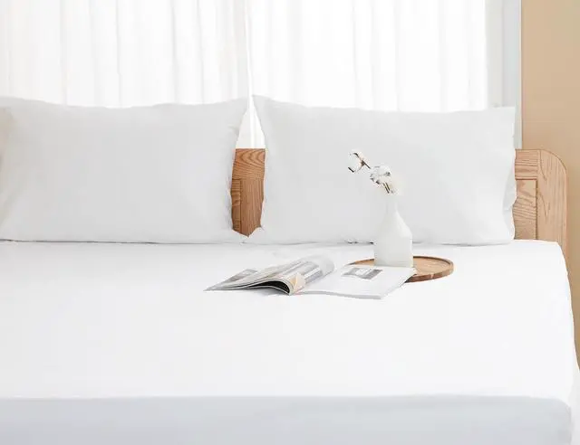 Alt view image 7 of 7 - Pillow Cases Standard Queen Size Cotton Percale Weave Pillowcases Pre-Shrunk Breathable and Hypoallergenic Pillowcases Set of 2 (2 Piece Standard/Queen 20 Inch x 30 Inch White)