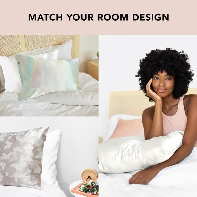 Alt view image 5 of 7 - Satin Pillowcase with Zipper for Hair & Skin Softer Than Silk Pillow Cases Queen Size Set of 2 Wrinkle-Free Smooth and Cooling Satin Pillow Covers Standard Size 19x26 - Ivory 2pcs