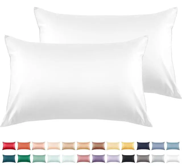 Main image of Cotton Pillow Cases Standard Size Set of 2 600 Thread Count Pillowcases 20x26 Inches Soft Long Staple Cotton Pillowcases Breathable with Envelope Closure White