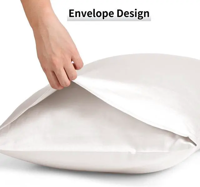 Alt view image 5 of 6 - Cotton Pillow Cases Standard Size Set of 2 600 Thread Count Pillowcases 20x26 Inches Soft Long Staple Cotton Pillowcases Breathable with Envelope Closure White