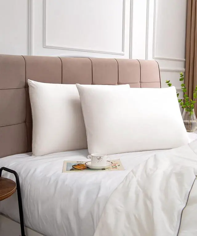 Alt view image 6 of 6 - Cotton Pillow Cases Standard Size Set of 2 600 Thread Count Pillowcases 20x26 Inches Soft Long Staple Cotton Pillowcases Breathable with Envelope Closure White