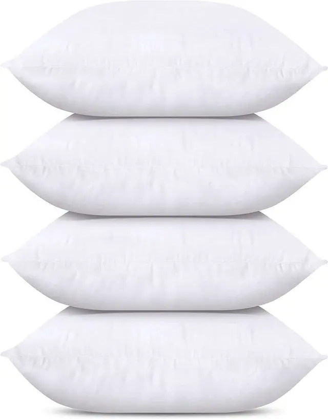 Main image of Throw Pillows (Set of 4 White) 20 x 20 Inches Pillows for Sofa Bed and Couch Decorative Stuffer Pillow
