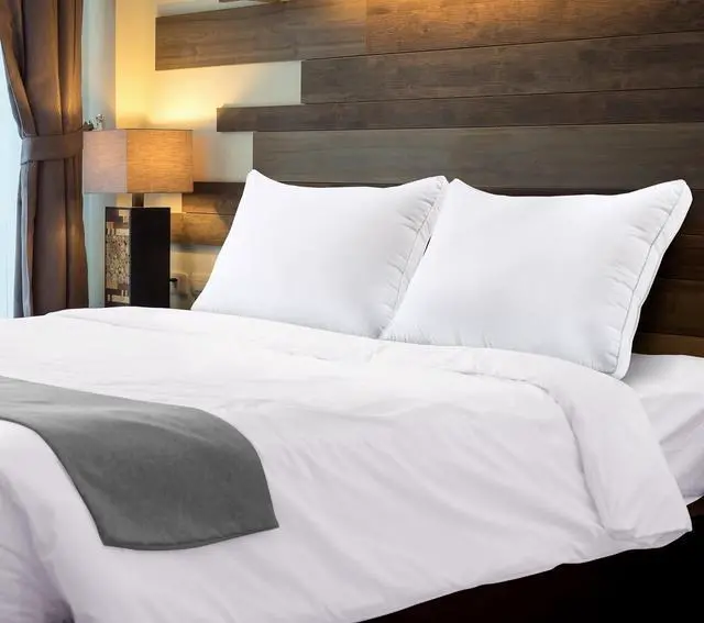 Alt view image 3 of 7 - Bed Pillows for Sleeping Queen Size (White) Set of 2 Cooling Hotel Quality Gusseted Pillow for Back Stomach or Side Sleepers
